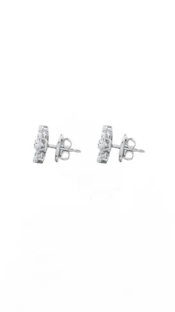 Floral White Gold Earrings with Diamonds