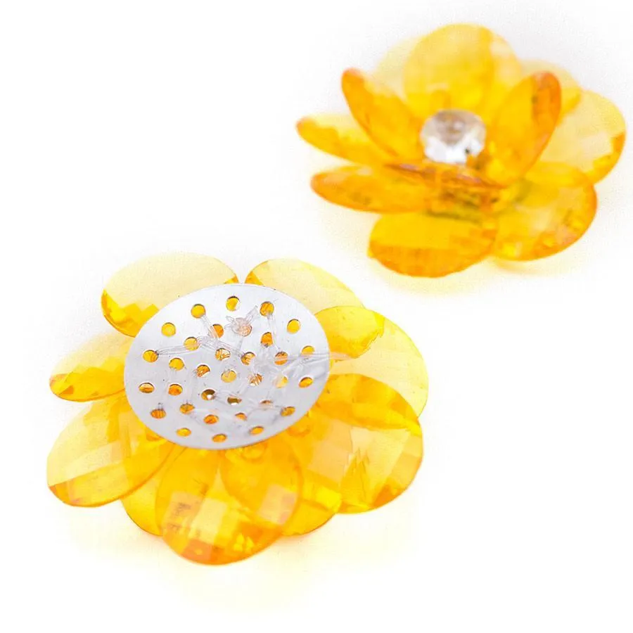 Flower Crystal Lotus, Round Edge, 1-3/4-inch, 6-Piece