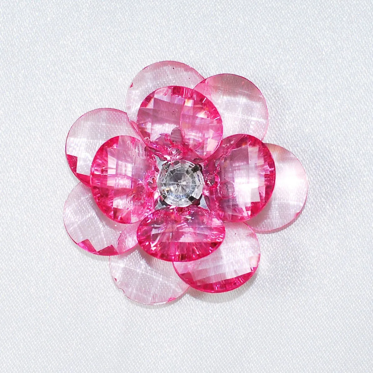 Flower Crystal Lotus, Round Edge, 1-3/4-inch, 6-Piece