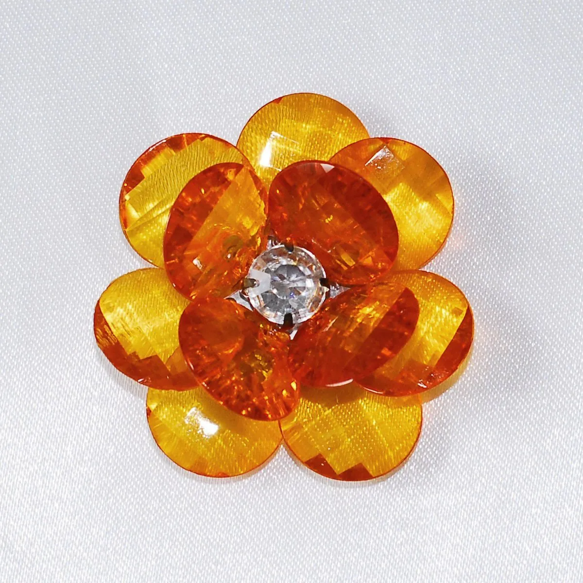 Flower Crystal Lotus, Round Edge, 1-3/4-inch, 6-Piece