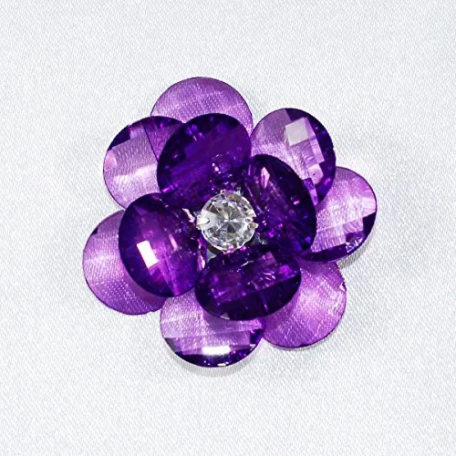 Flower Crystal Lotus, Round Edge, 1-3/4-inch, 6-Piece
