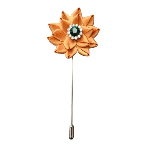 Flower Luxurious Lapel Pin Apricot Orange