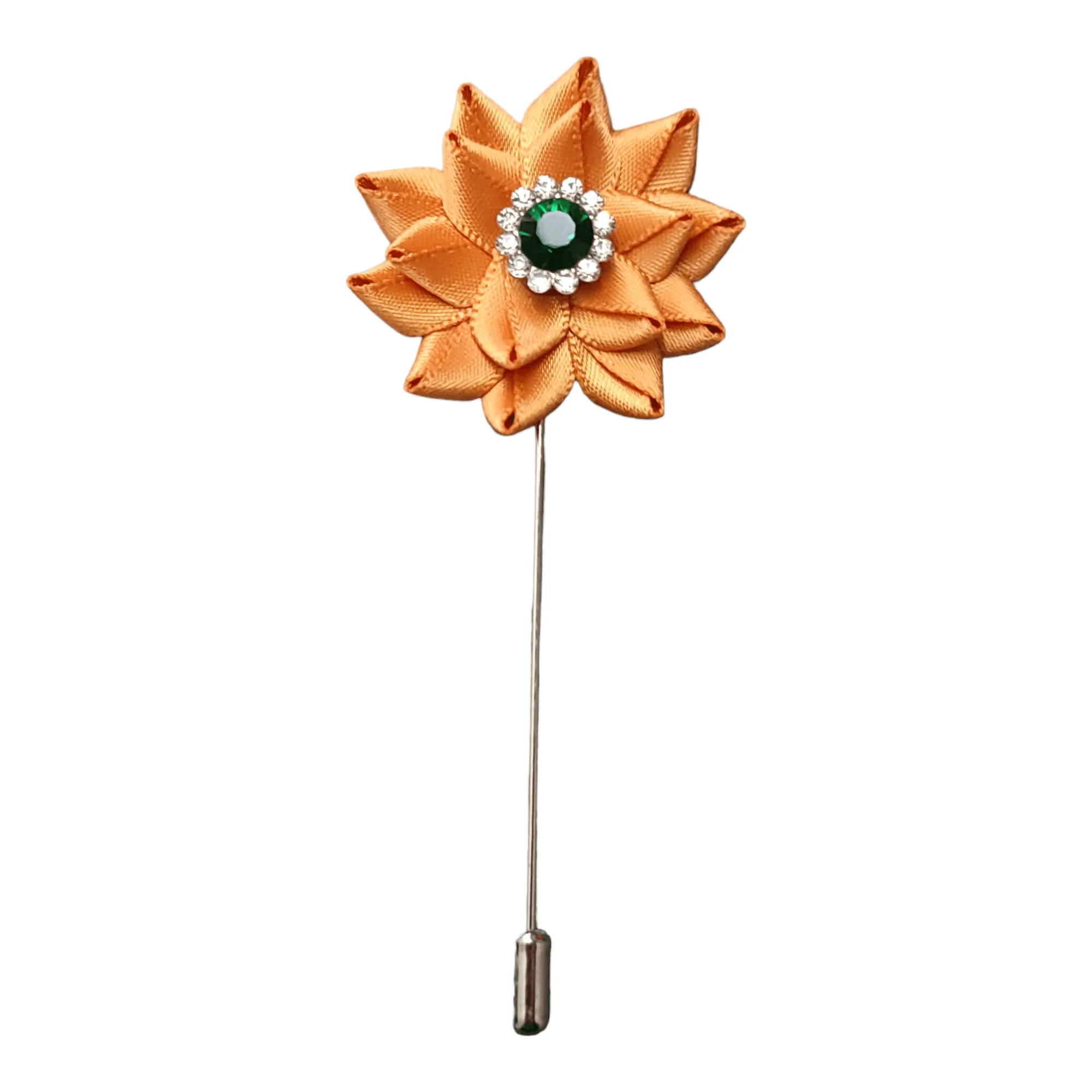 Flower Luxurious Lapel Pin Apricot Orange