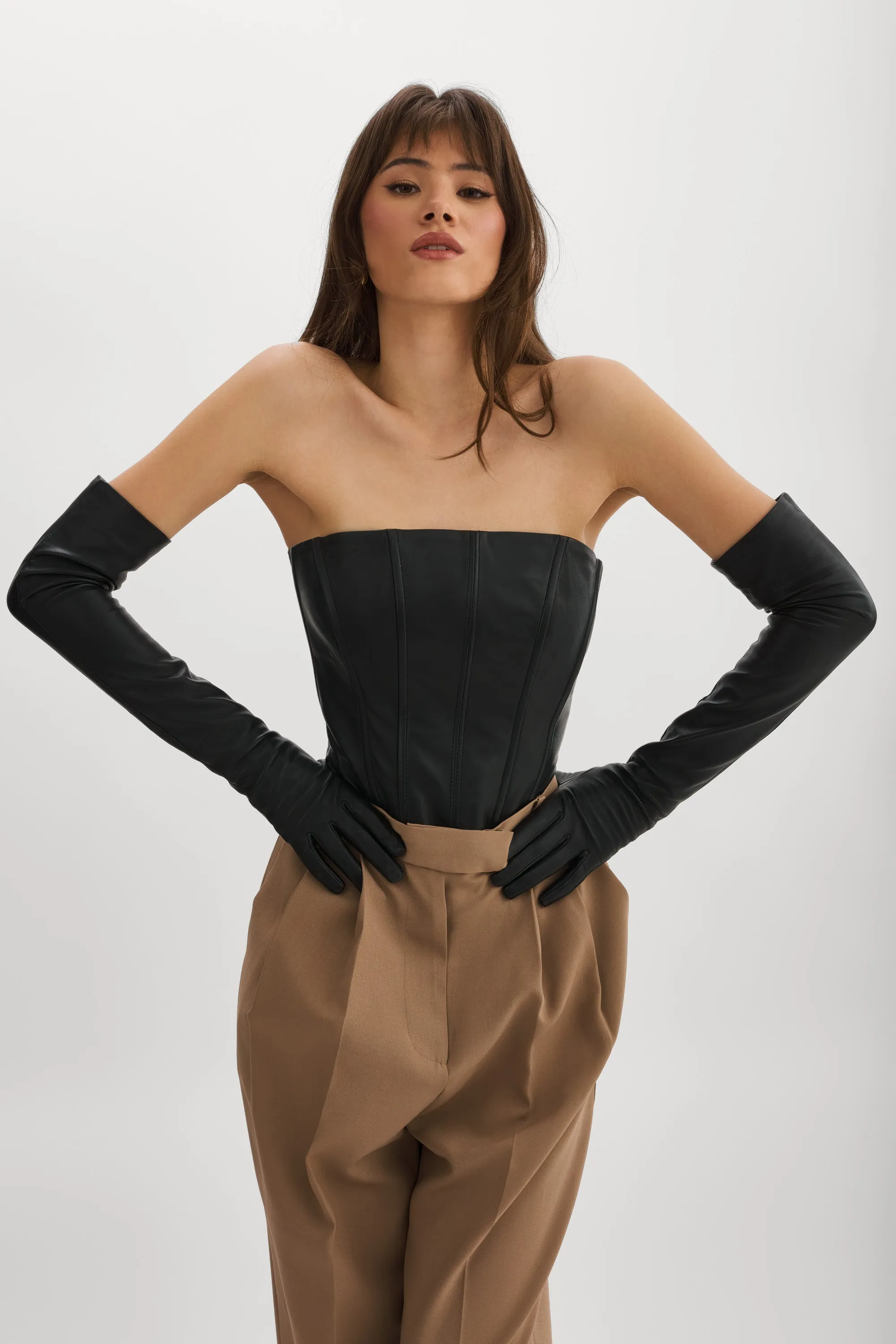 GISELE | Long Leather Gloves