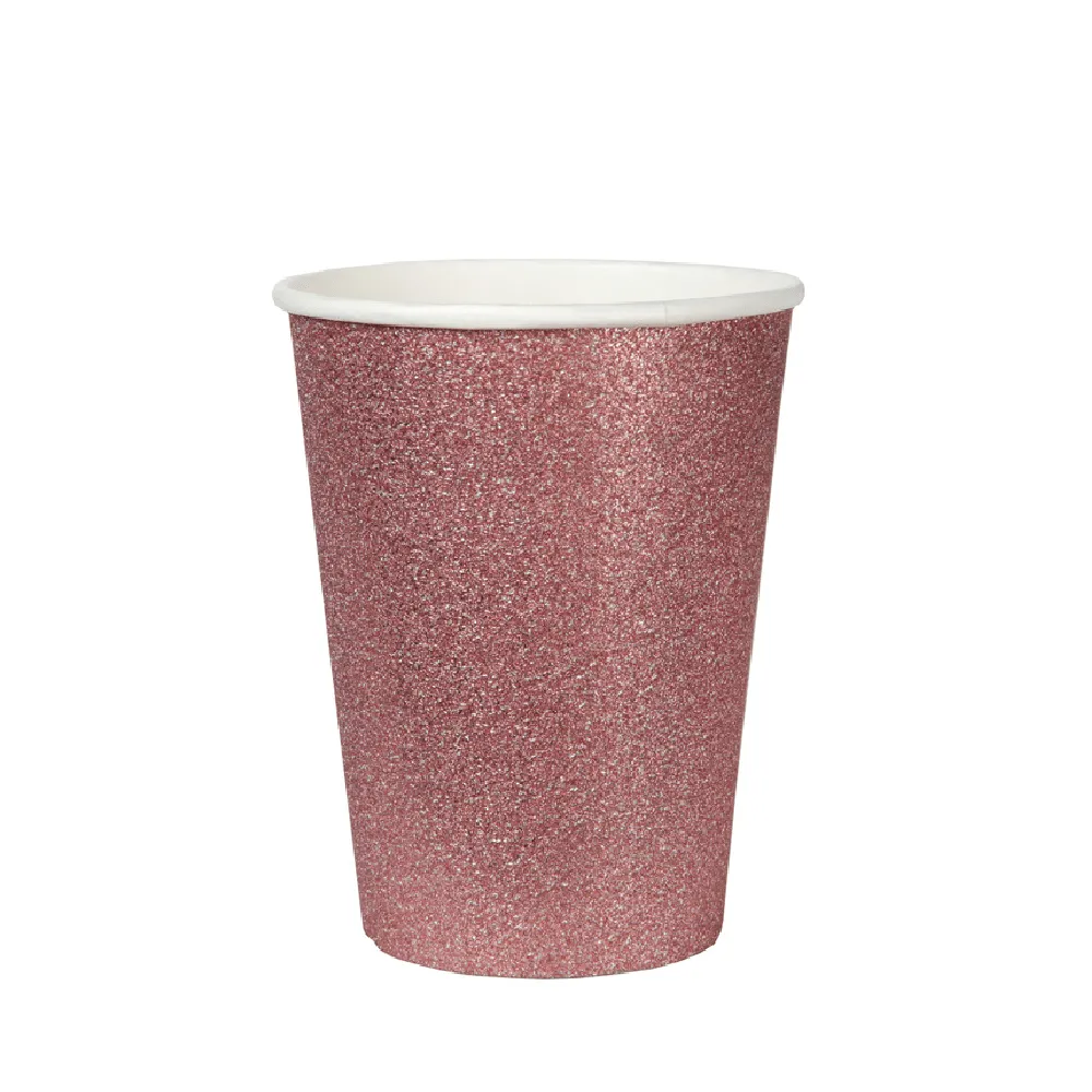 Glitter Cups Rose Gold (10 Pack)