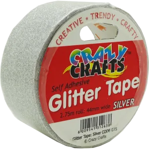 Glitter Tape Self Adhesive - Silver