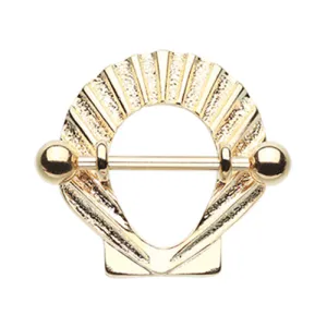Gold Seashell Nipple Shield Ring