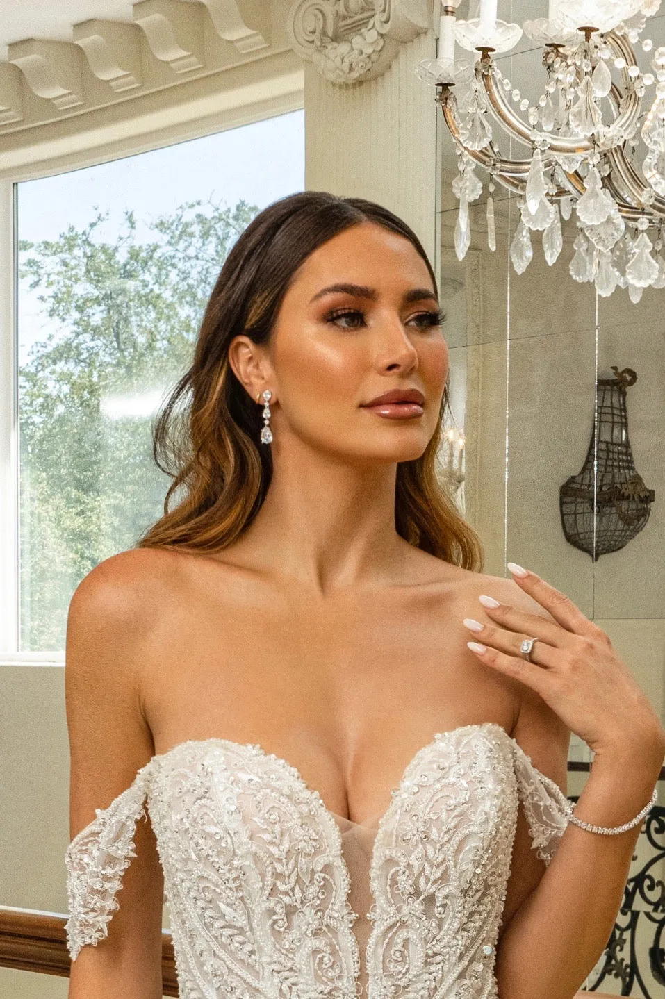 Hallie Cubic Zirconia Necklace and Earring Set