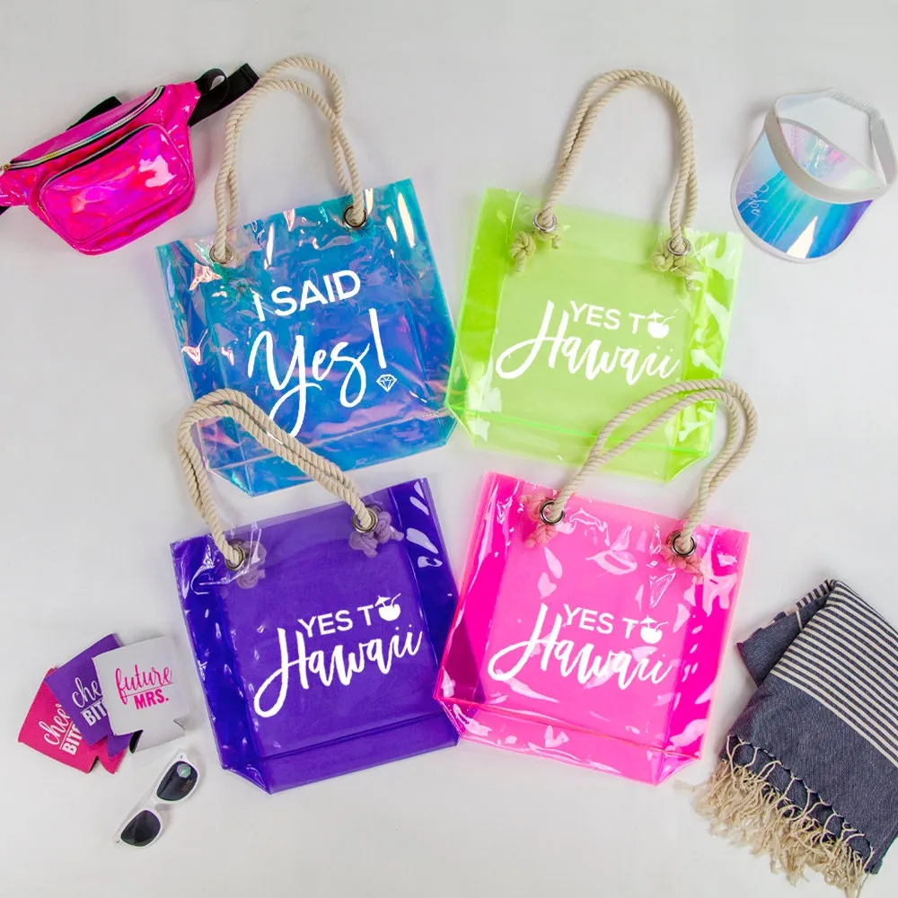 I Said Yes Bachelorette Tote Bag, Yes To Hawaii Bridal Shower Tote Bag