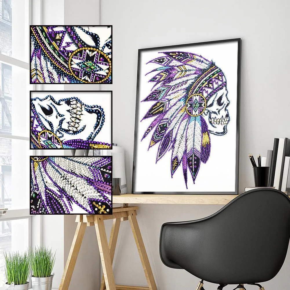 Indian Skull 5D DIY Special Shaped Diamond Painting