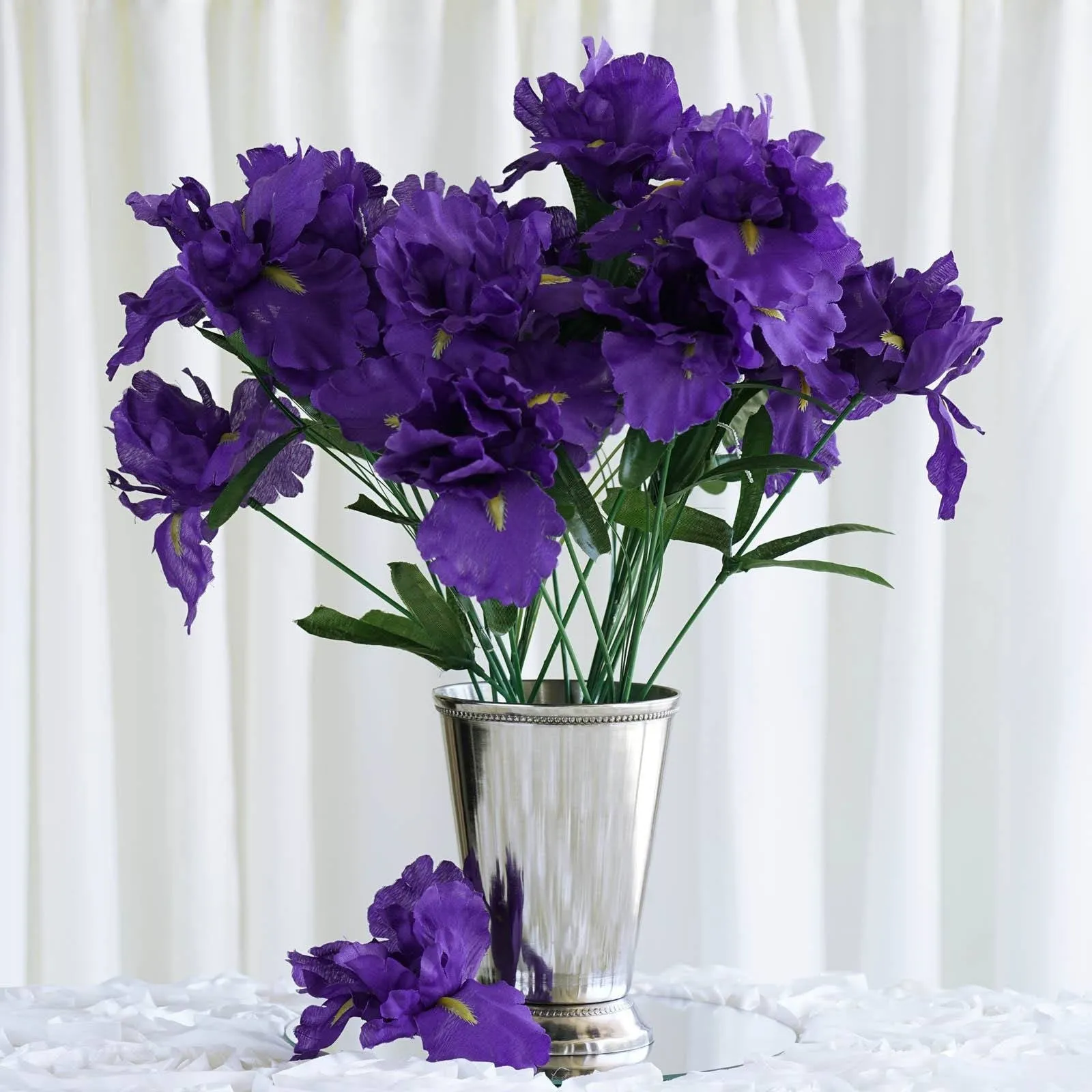Iris Bush Artificial Silk Flowers - Purple