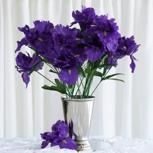 Iris Bush Artificial Silk Flowers - Purple