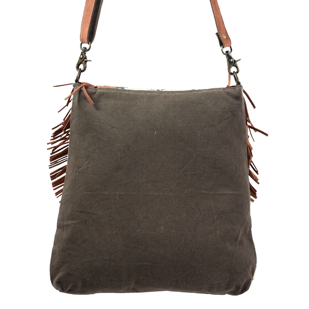 KB397 - KB397 -MESSENGER Leather and Upcycled Canvas Ladies Bag Standard KB397 - KB397