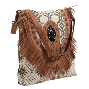 KB397 - KB397 -MESSENGER Leather and Upcycled Canvas Ladies Bag Standard KB397 - KB397