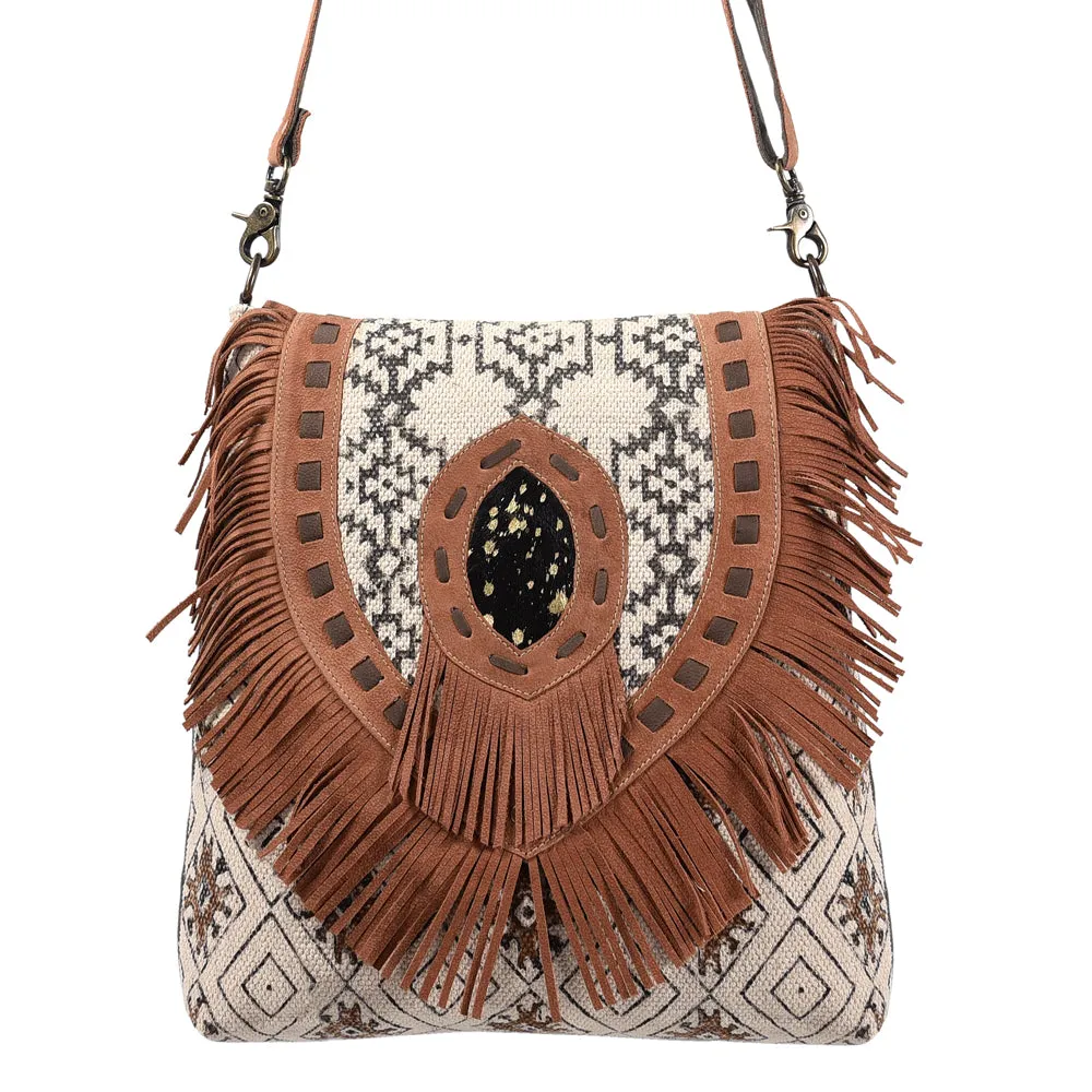 KB397 - KB397 -MESSENGER Leather and Upcycled Canvas Ladies Bag Standard KB397 - KB397