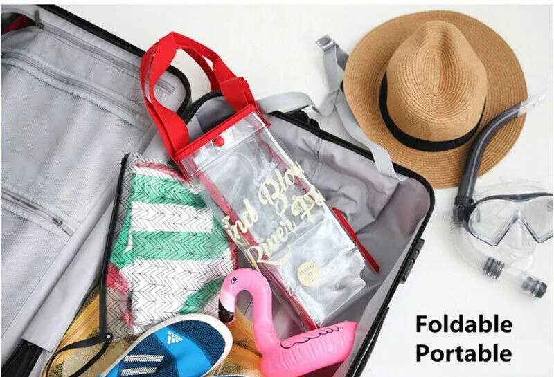 Khaki Waterproof Clear Tote Style Beach Bag