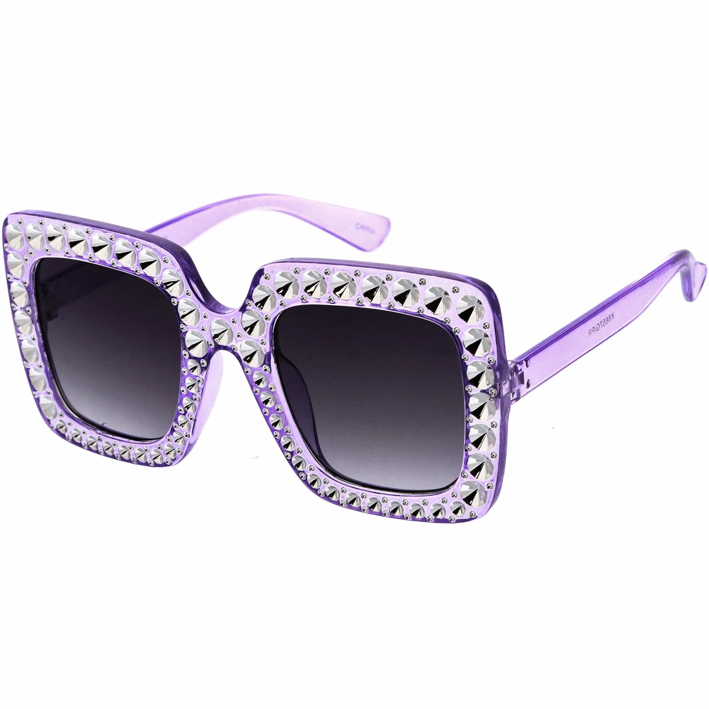 Kids Oversize Glamorous Faux Rhinestone Square Sunglasses D228