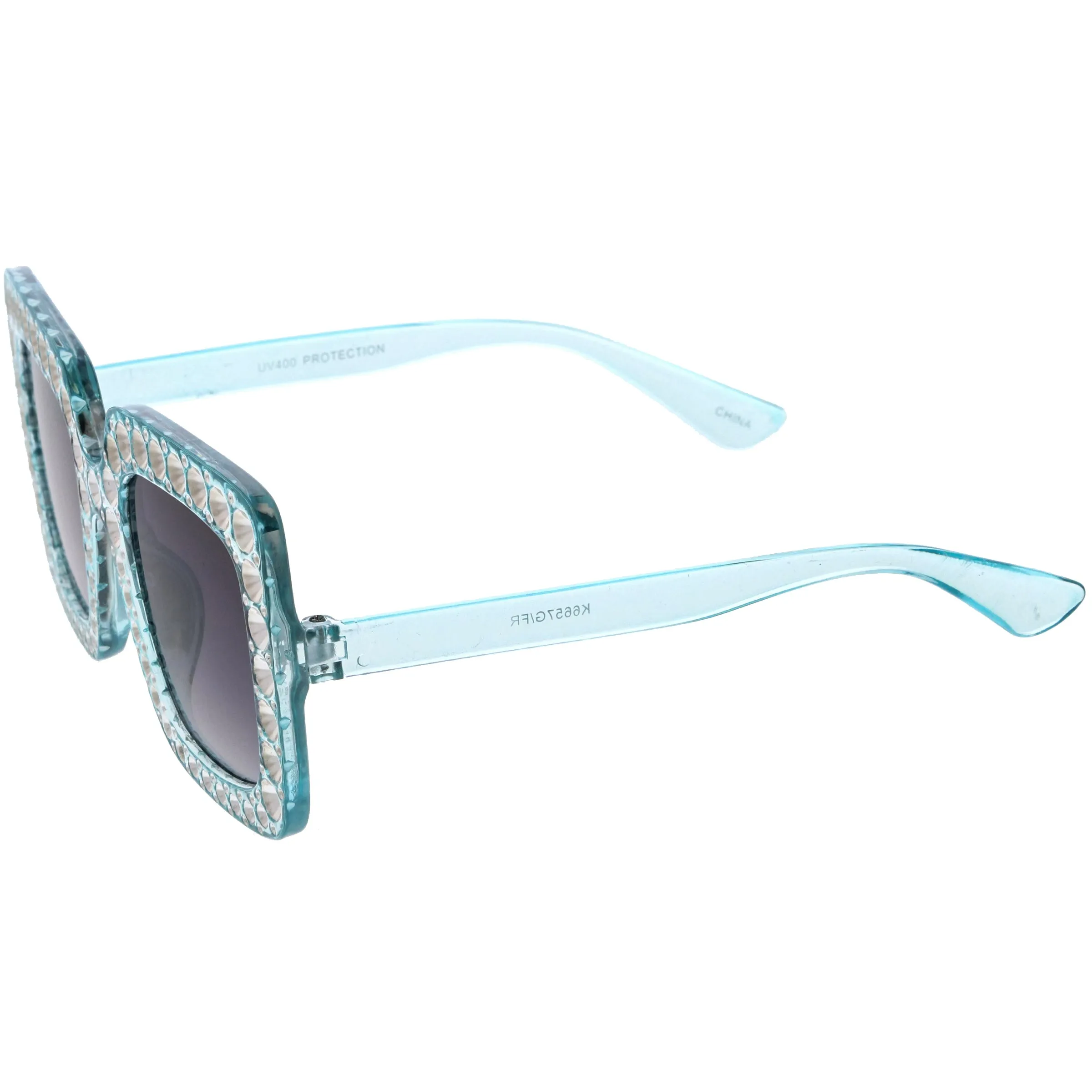 Kids Oversize Glamorous Faux Rhinestone Square Sunglasses D228