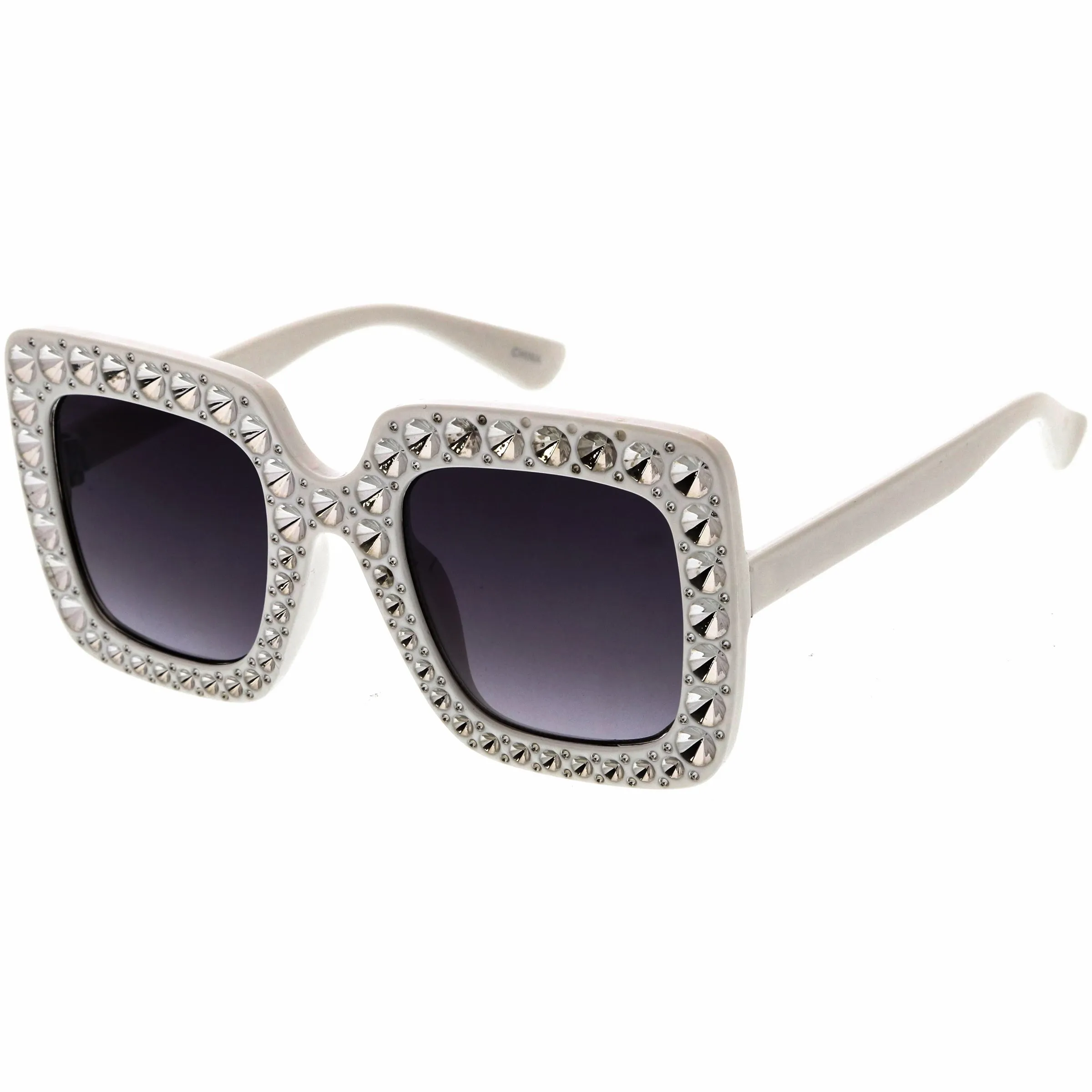 Kids Oversize Glamorous Faux Rhinestone Square Sunglasses D228