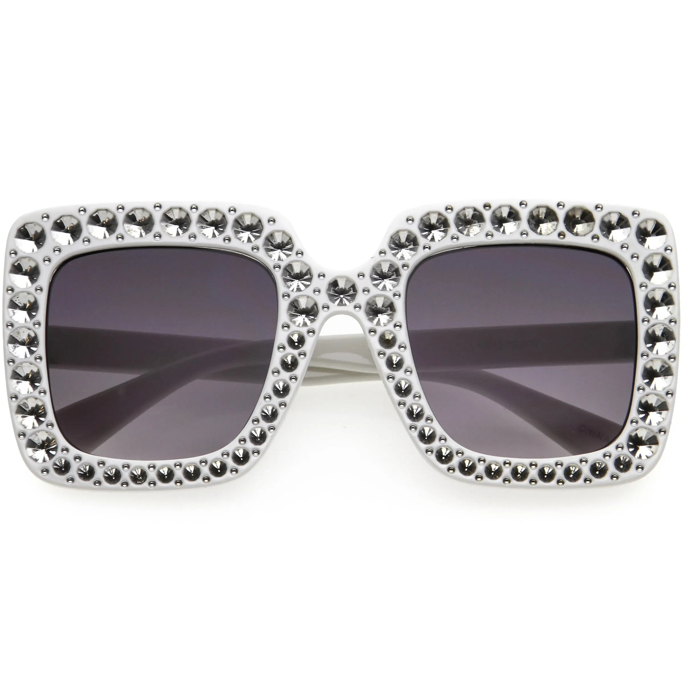 Kids Oversize Glamorous Faux Rhinestone Square Sunglasses D228