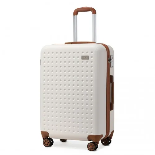 Kono 24 Inch ABS Suitcase with TSA Lock - Cream | Durable, Stylish & Secure Travel Luggage