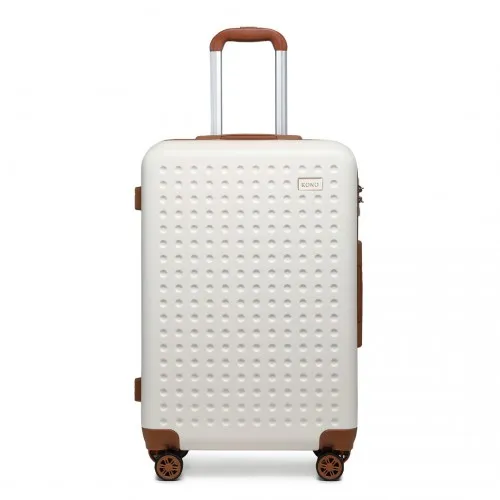 Kono 24 Inch ABS Suitcase with TSA Lock - Cream | Durable, Stylish & Secure Travel Luggage