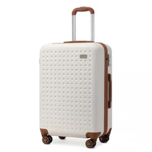 Kono 24 Inch ABS Suitcase with TSA Lock - Cream | Durable, Stylish & Secure Travel Luggage