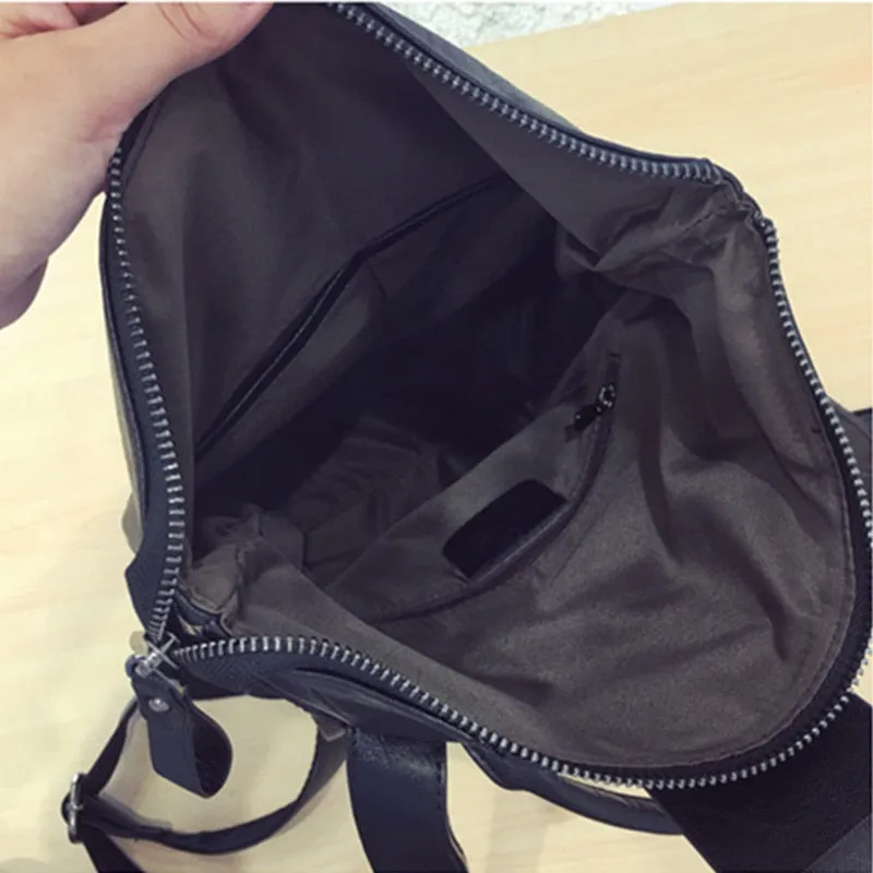 Large Capacity Women's Leather School Backpack with Anti-Theft Feature