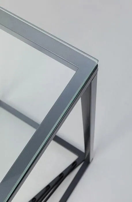 Laser Clear Glass Console
