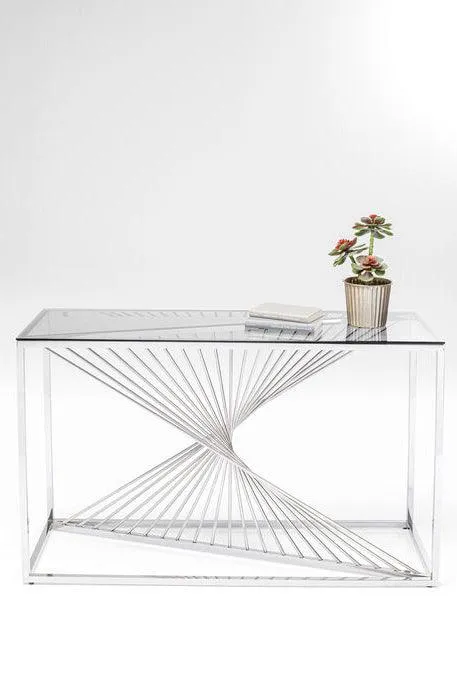 Laser Clear Glass Console