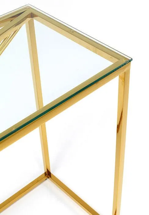 Laser Clear Glass Console
