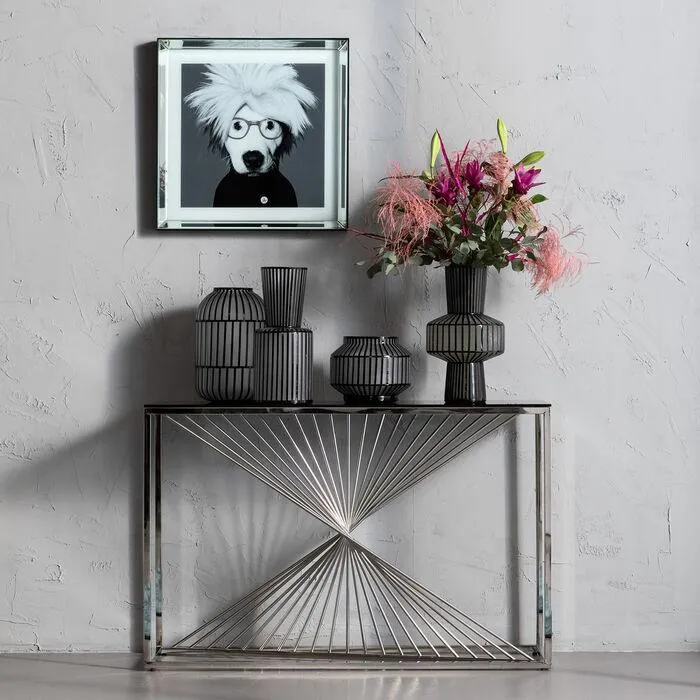 Laser Clear Glass Console