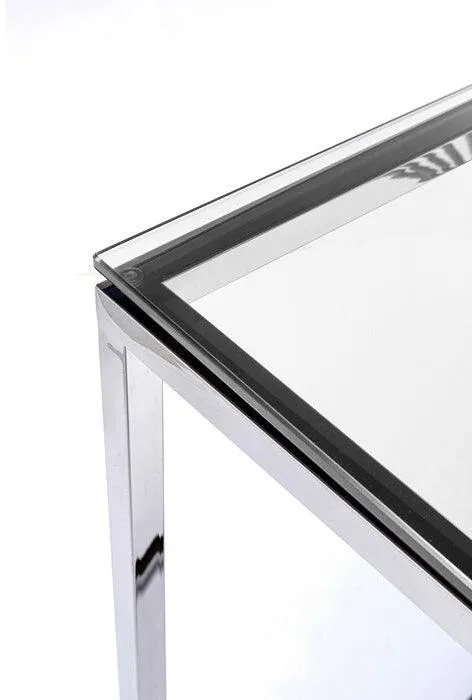 Laser Clear Glass Console