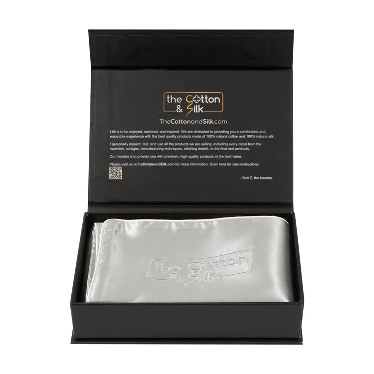 Luxurious 22 Momme Mulberry Silk Pillowcase, Silver