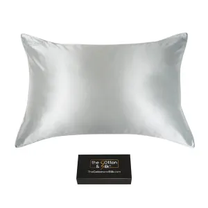 Luxurious 22 Momme Mulberry Silk Pillowcase, Silver
