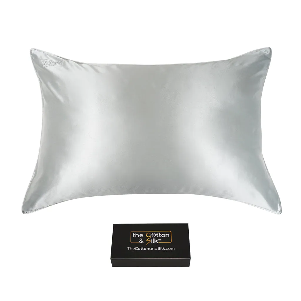 Luxurious 22 Momme Mulberry Silk Pillowcase, Silver
