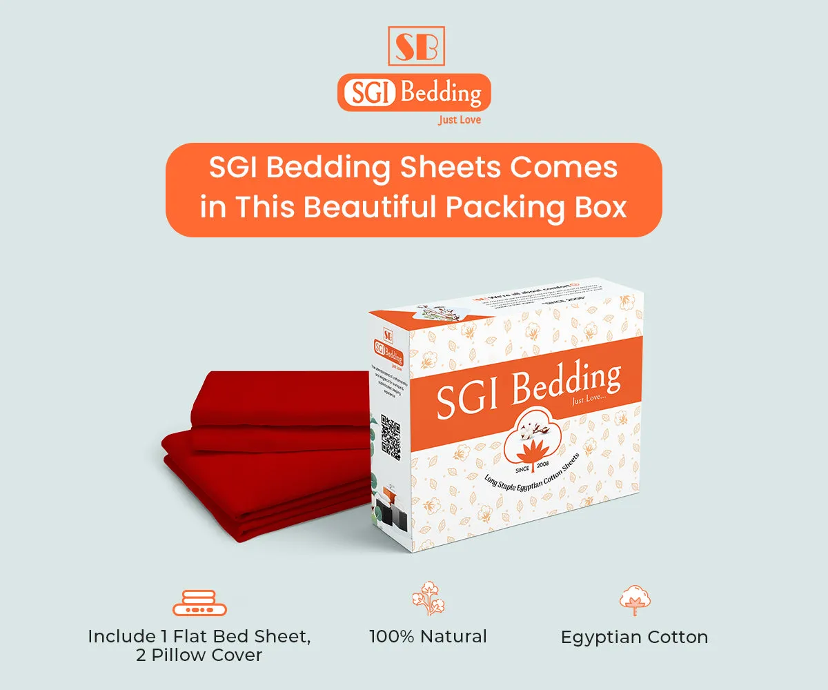 Luxurious Blood Red Flat Sheet Set
