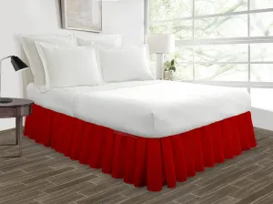 Luxurious Blood Red Ruffled Bed Skirt