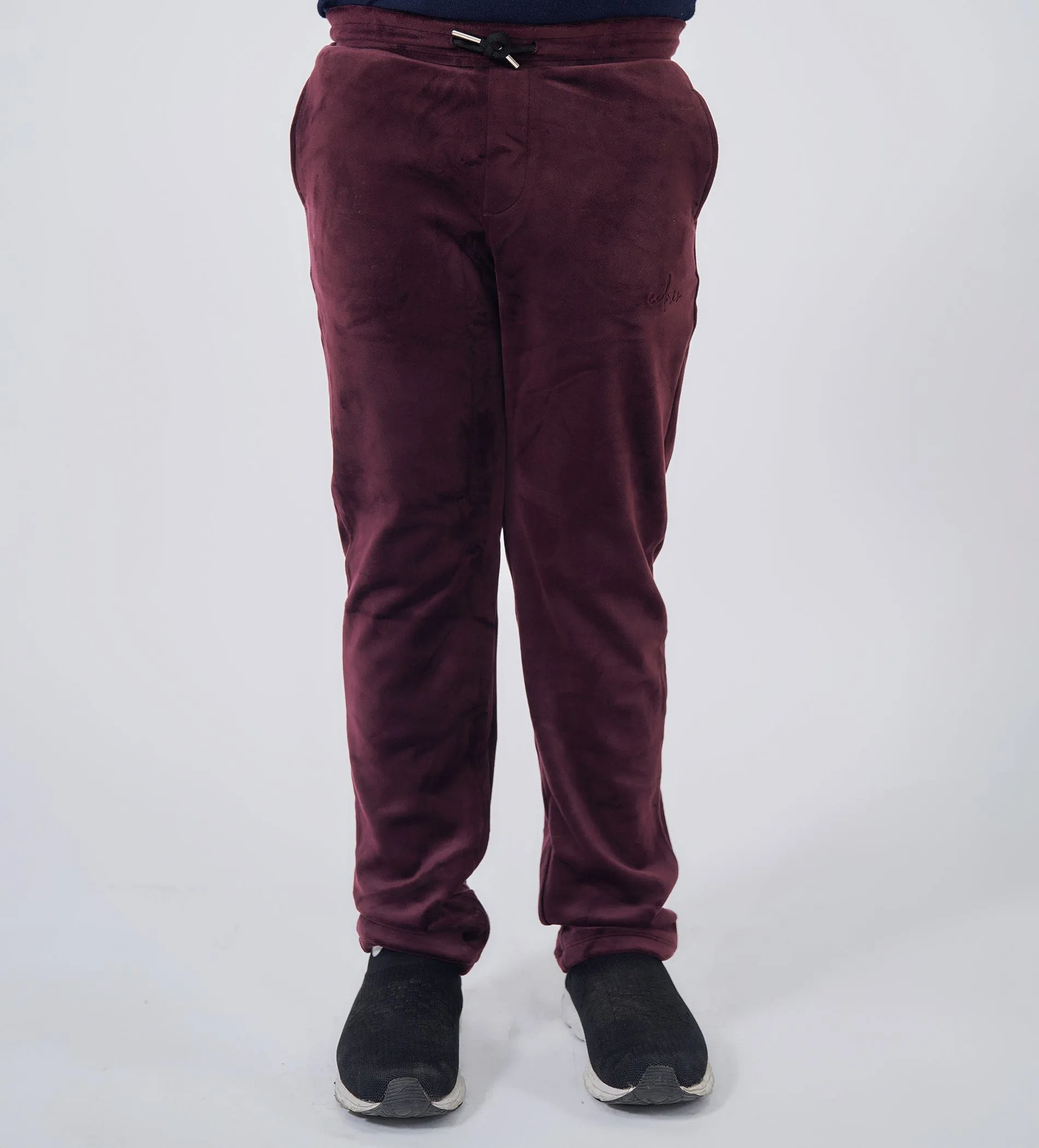 Luxurious Burgandy Velour Trackpants