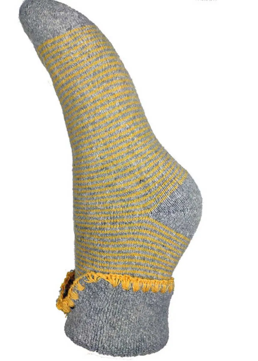Luxurious Cuff House Socks in Fine Stripe