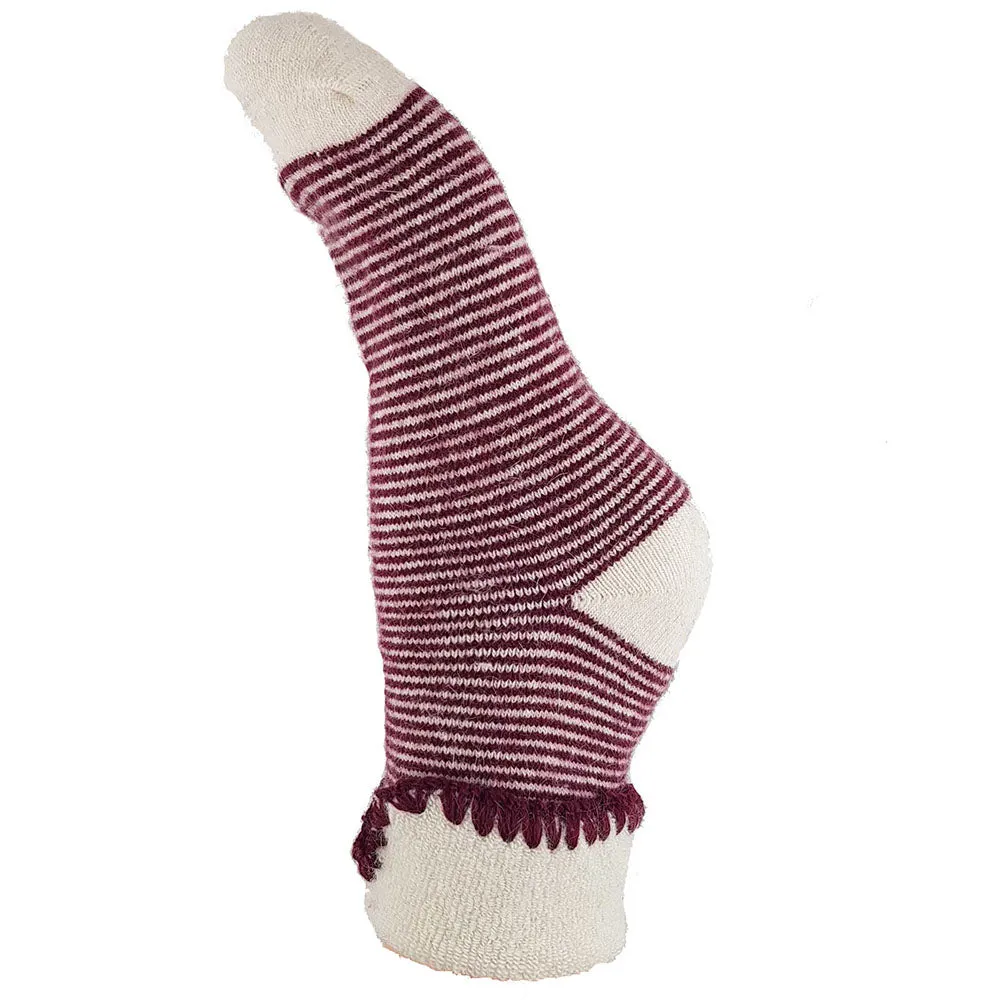 Luxurious Cuff House Socks in Fine Stripe