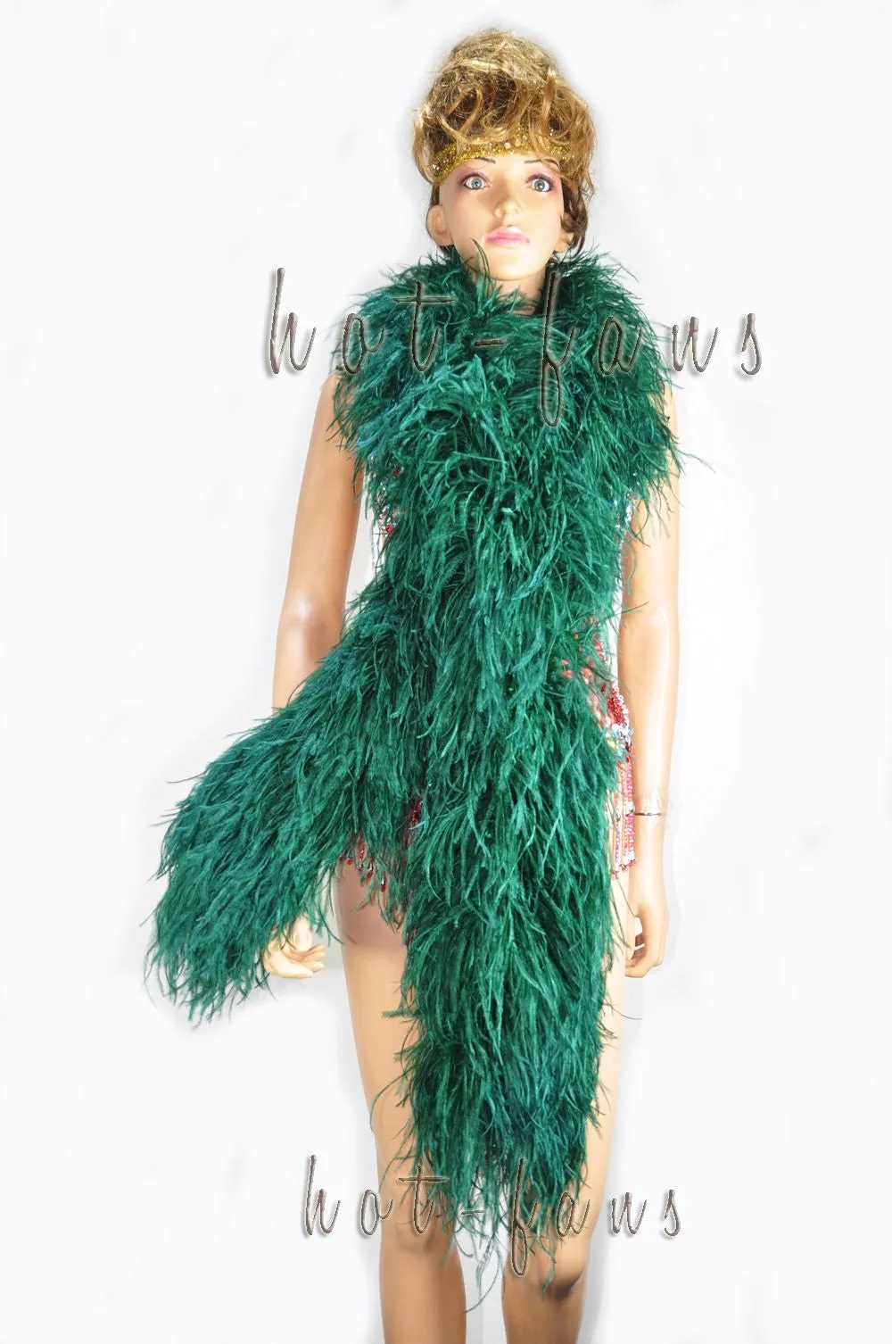 Luxurious Forest green 12 Ply Ostrich Feather Boa