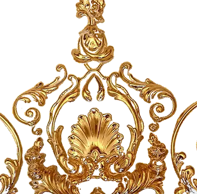 Luxurious Gold Rococo-Style Wall Panel