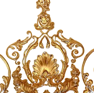 Luxurious Gold Rococo-Style Wall Panel