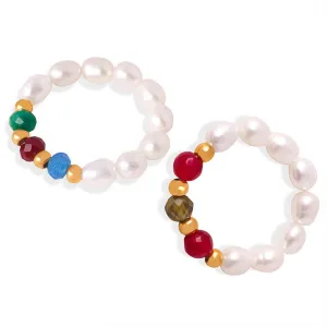 Luxurious Handcrafted Pearl Beaded Ring for Women