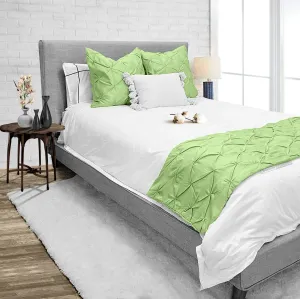 Luxurious Sage Pinch Bed Runner Set