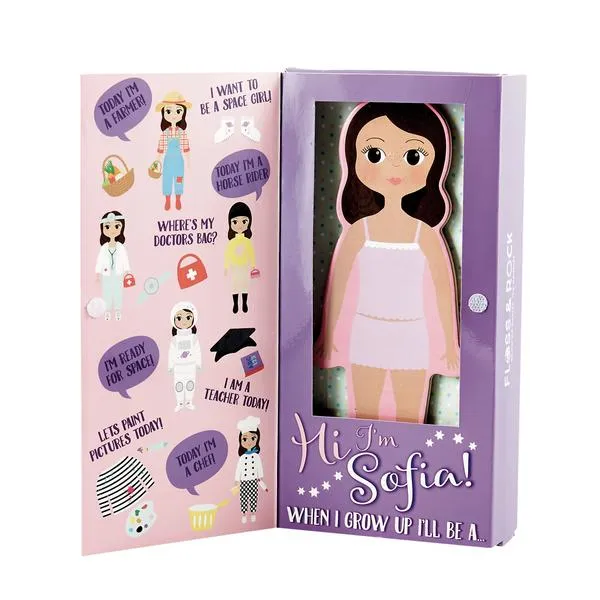 Magnetic Wooden Dress Up Paper Doll - Sofia
