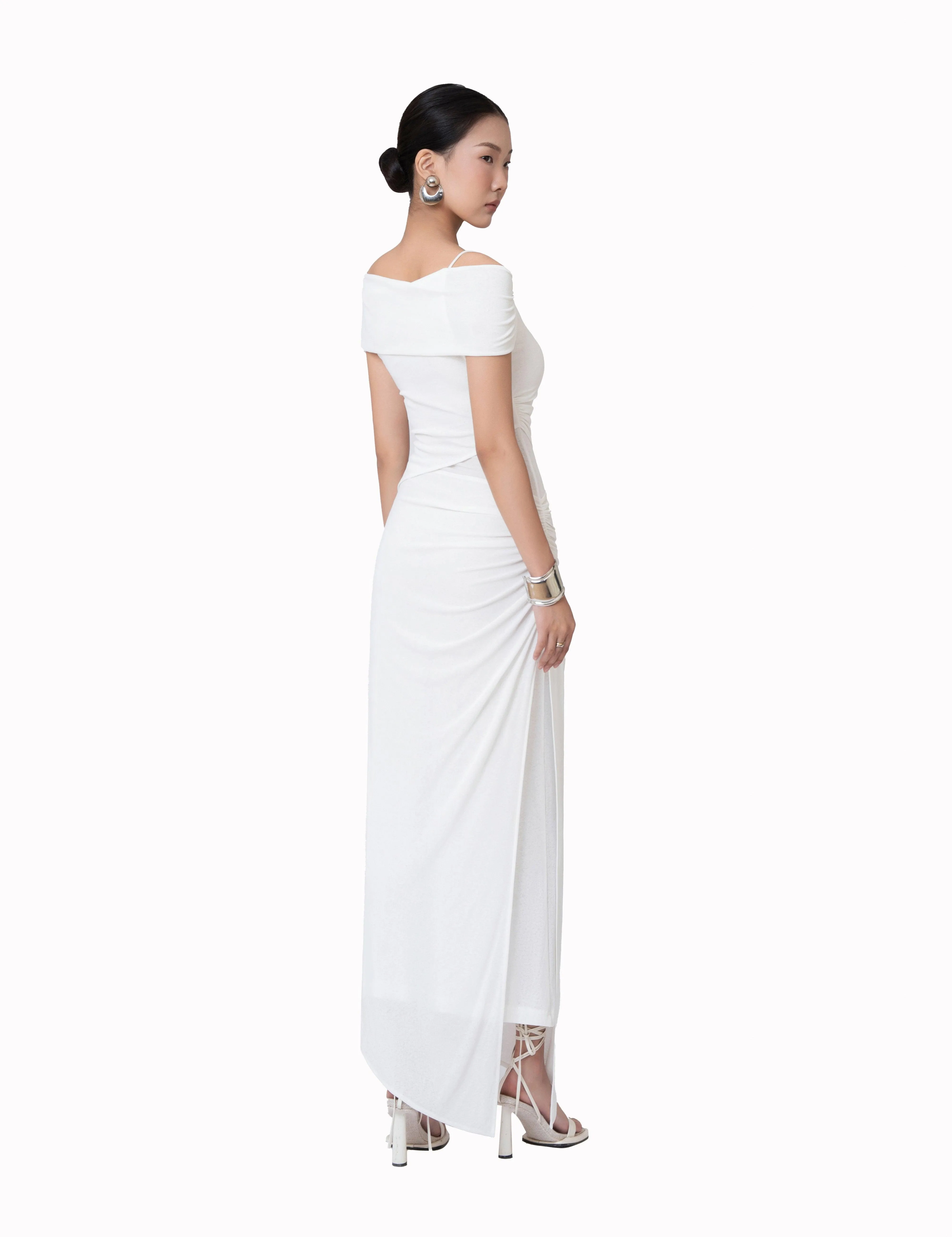 Maisie A-line Corset Waist Silk Ankle Length Dress