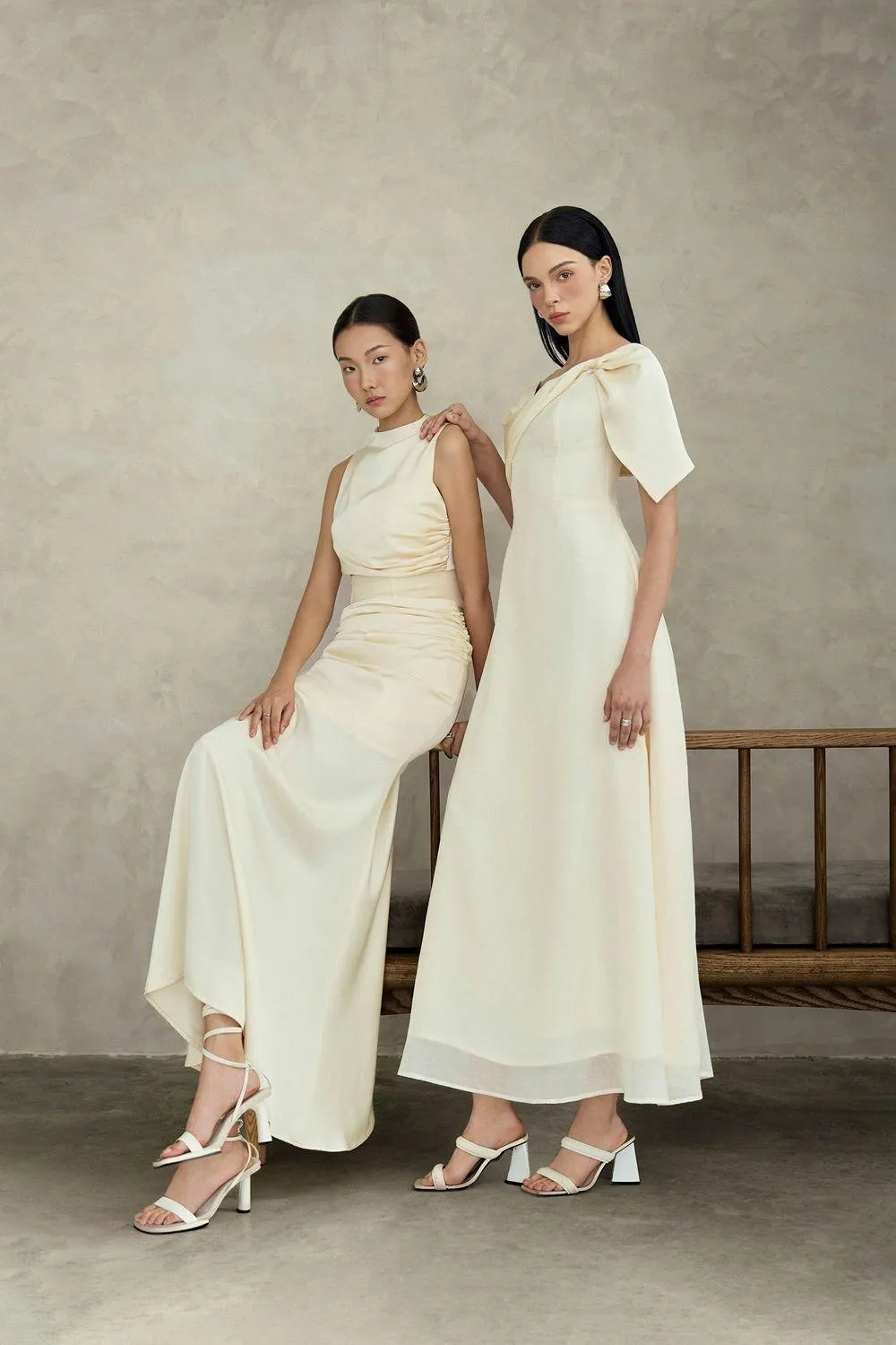 Maisie A-line Corset Waist Silk Ankle Length Dress
