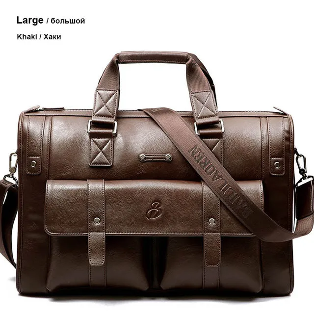 Man Bag Leather Black Briefcase